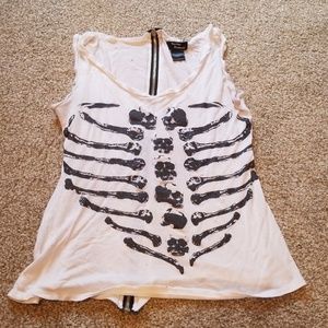 Zippered Rib Cage Tank
